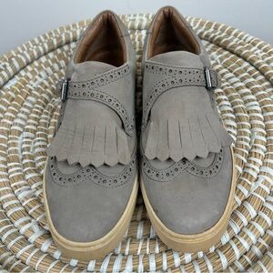 FRYE Gemma Suede Kiltie Sneakers Gray sz 7 Comfort Oxford Style Preppy